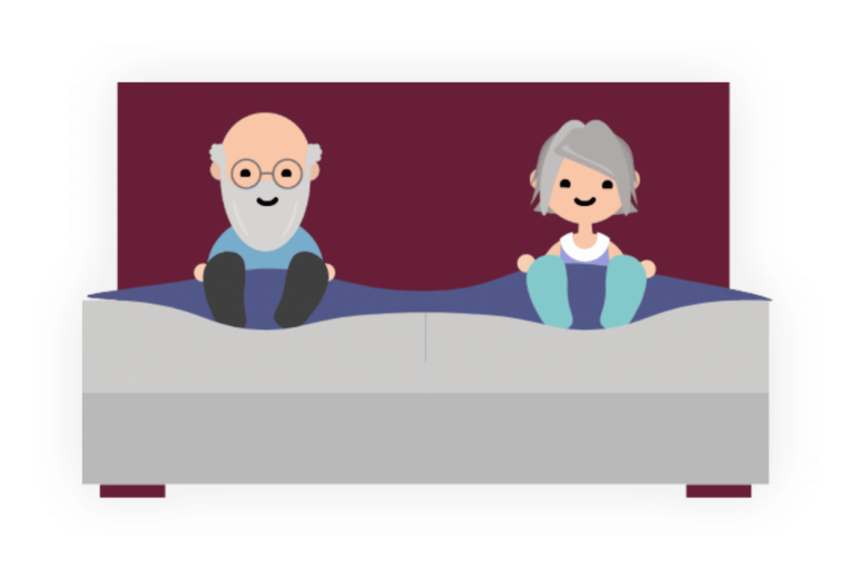 Better Sleep Council Elderly couple laying in bed