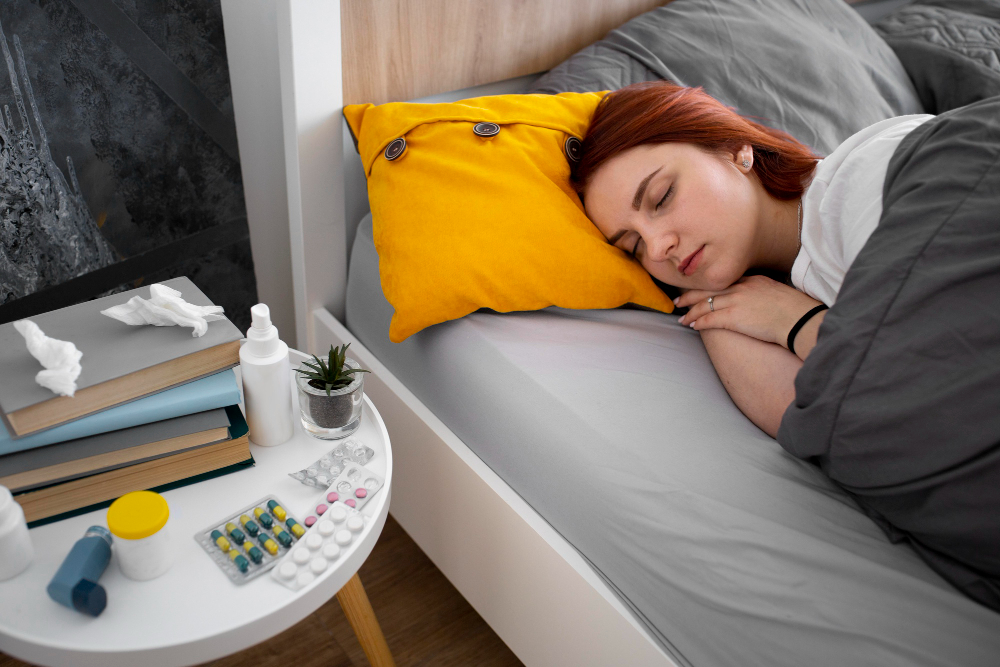 Woman resting while managing Sleep and Gut Health